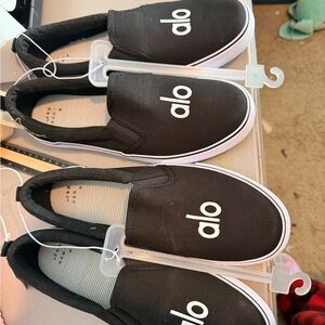 ALO Yoga Kids Black Slip-On Sneakers
